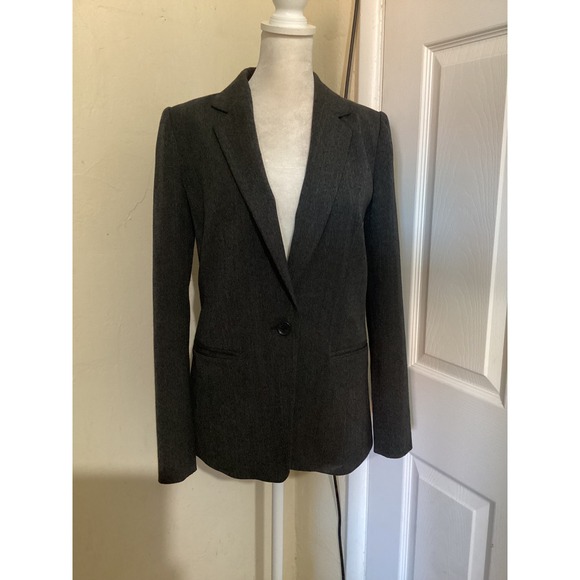 Armani Exchange Relax fit Women's Charcoal Gray One Button Blazer Jacket Size 0 - Picture 1 of 9
